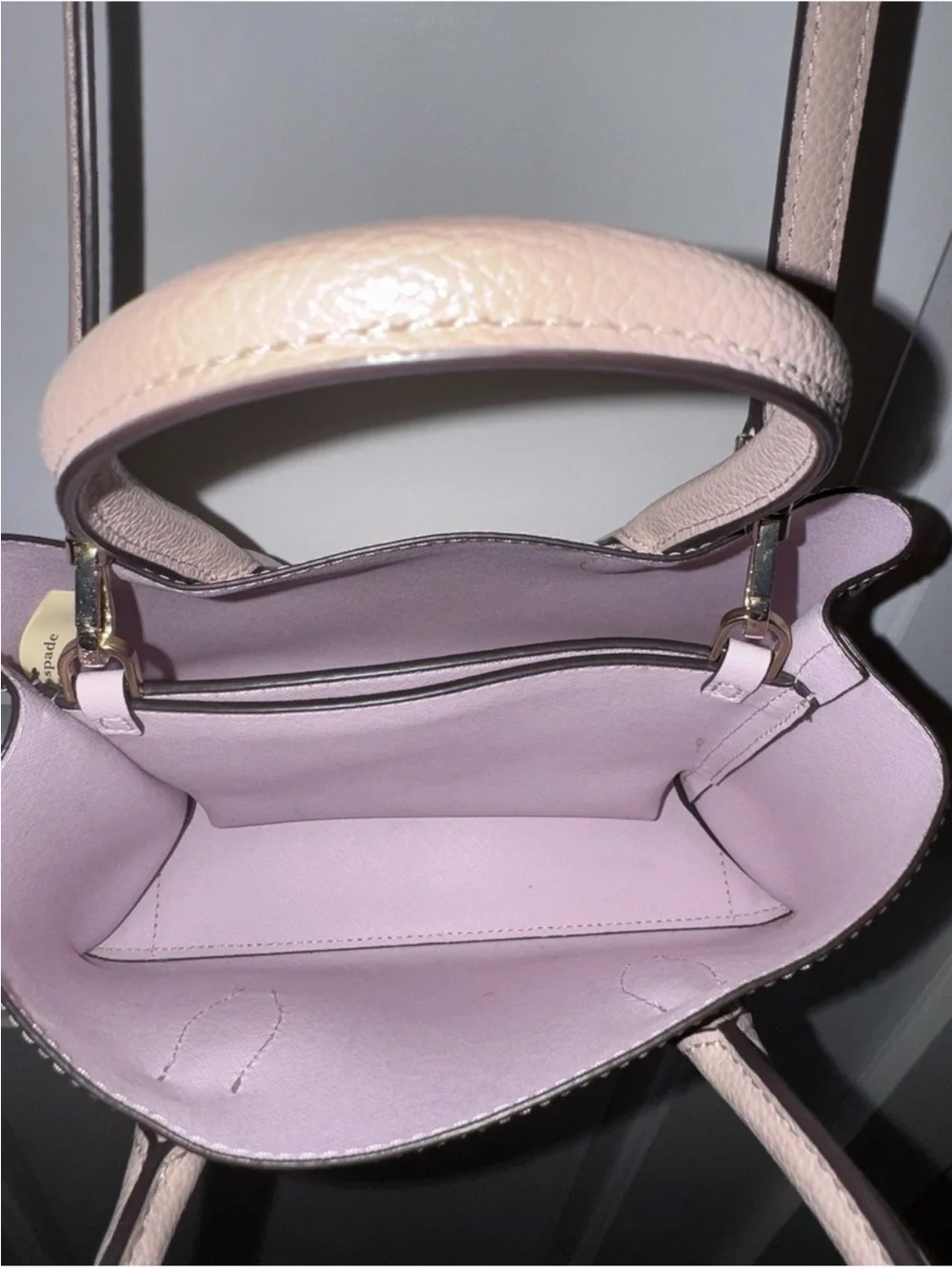 $398 Kate Spade Eva small satchel, blush, pink pebble leather with Crossbody - Picture 4 of 4